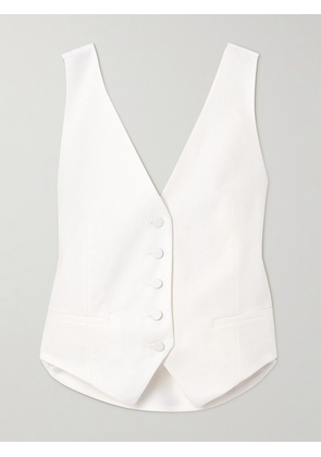 Nina Ricci - Open-back Cotton And Linen-blend And Crepe Vest - White - FR34,FR36,FR38,FR40,FR42,FR44,FR46