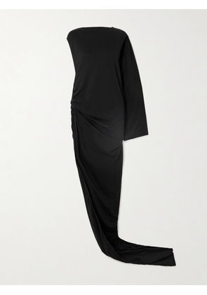 Rick Owens - Edfu One-sleeve Draped Asymmetric Cutout Cotton-jersey Gown - Black - One size