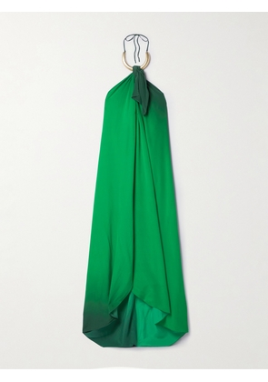 Johanna Ortiz - + Net Sustain Dreamer's Refuge Embellished Dégradé Silk Crepe De Chine Halterneck Dress - Green - US0,US2,US4,US6,US8,US10,US12