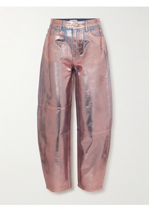 GANNI - + Net Sustain Stary Paneled High-rise Metallic Organic Wide-leg Jeans - Pink - 24,25,26,27,28,29,30,31,32