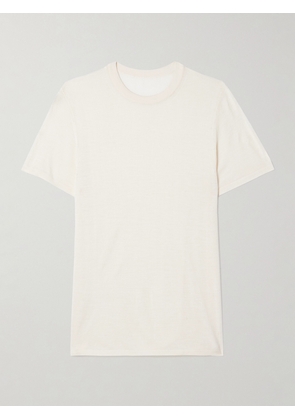 Nili Lotan - Kimena Silk-jersey T-shirt - Ivory - x small,small,medium,large