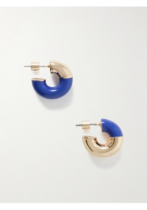 Roxanne Assoulin - True Blue Gold-tone And Enamel Hoop Earrings - One size