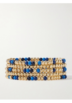 Roxanne Assoulin - True Blue Set Of Five Gold-tone And Enamel Bracelets - One size