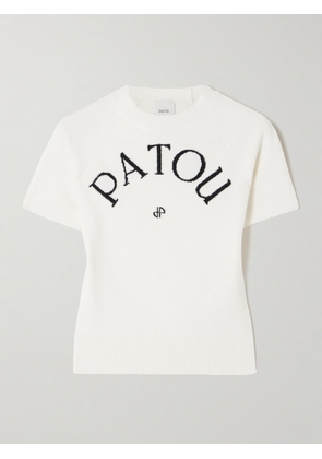 Patou - Jacquard-knit Cotton-blend Sweater - White - x small,small,medium,large,x large