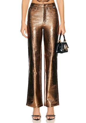 ROTATE High Waist Pants in Metallic Bronze. Size 36, 38.