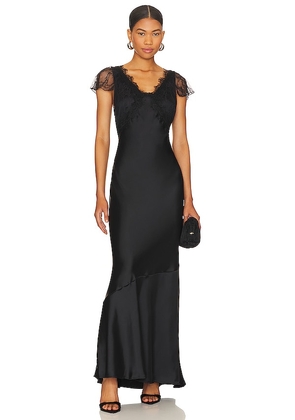 WeWoreWhat Lace Midi Slip Dress in Black. Size 4.