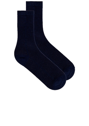 Stems Eco-conscious Cashmere Crew Socks in Navy.
