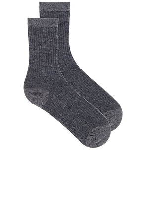 Stems Eco-conscious Cashmere Crew Socks in Grey.