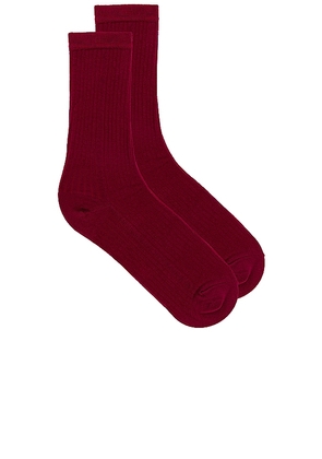 Stems Eco-conscious Cashmere Crew Socks in Red.