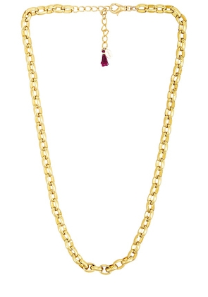 SHASHI Willow Necklace in Metallic Gold.