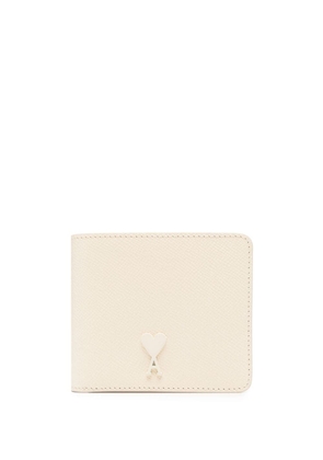 AMI Paris Ami De Coeur folded leather cardholder - Neutrals
