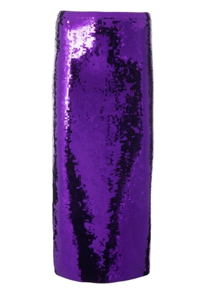 SANDRO sequinned midi skirt - Purple
