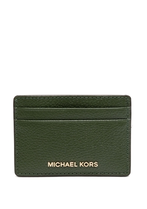 Michael Kors logo-plaque leather cardholder - Green