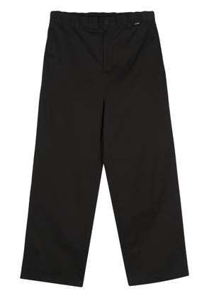 Calvin Klein logo-tag wide-leg trousers - Black
