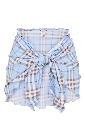 Burberry check-pattern short sarong - Blue