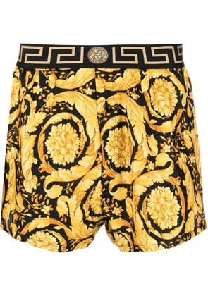 Versace Barocco silk pajama shorts - Yellow