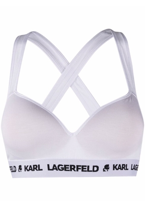 Karl Lagerfeld padded jersey bra - White