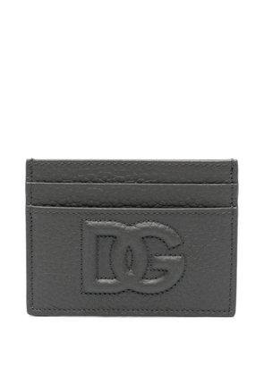 Dolce & Gabbana embossed-logo leather cardholder - Grey