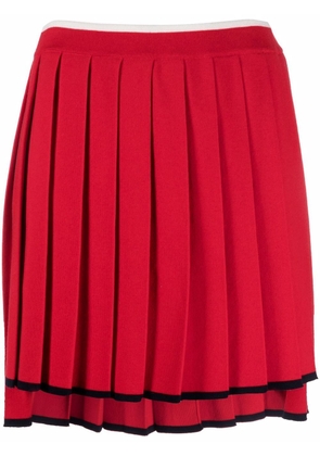 Thom Browne contrasting trim pleated skirt - Red