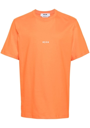 MSGM logo-print cotton T-shirt - Orange