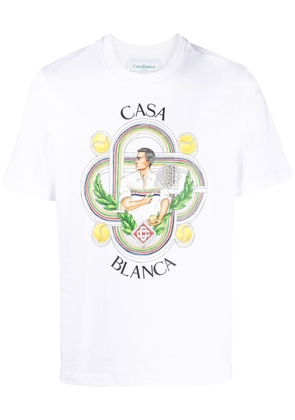Casablanca Le Joueur organic cotton T-Shirt - White