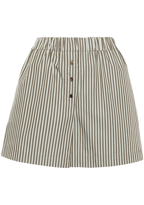 Claudie Pierlot high-waisted striped short shorts - Green
