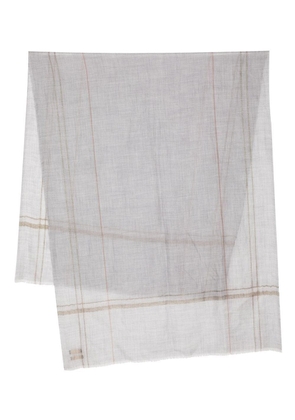 N.Peal striped cashmere scarf - Grey