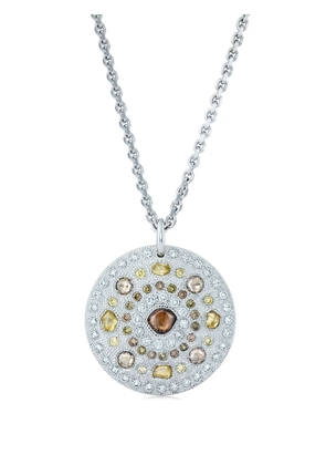De Beers Jewellers 18kt white gold Talisman Large Medal diamond pendant necklace - Silver
