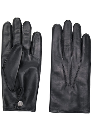 N.Peal 007 leather & cashmere lined gloves - Black