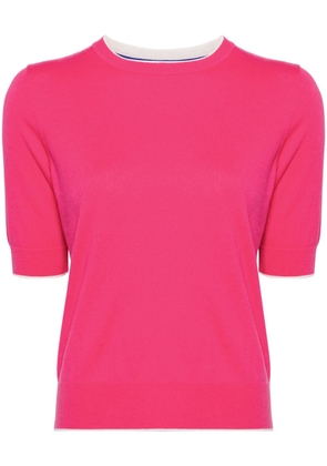 N.Peal short-sleeve fine-knit T-shirt - Pink