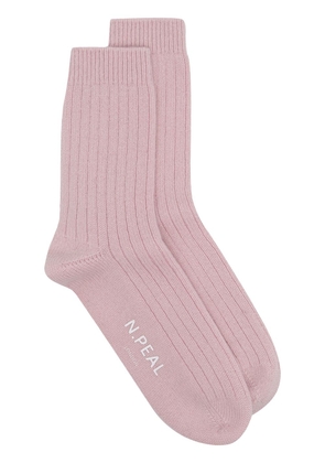 N.Peal ribbed cashmere socks - Pink