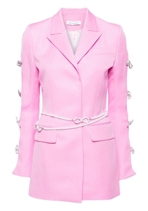 MACH & MACH bow-embellished wool mini dress - Pink