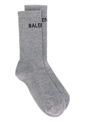 Balenciaga logo print ankle socks - Grey