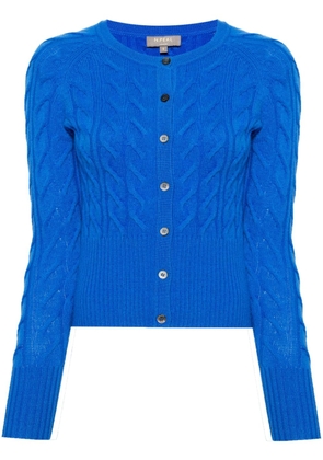 N.Peal Myla cable-knit cashmere cardigan - Blue