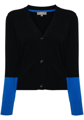N.Peal colour-block cashmere cardigan - Blue