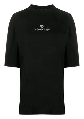 Balenciaga embroidered logo oversized T-shirt - Black