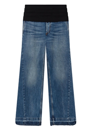 Stella McCartney tuxedo-embellished wide-leg jeans - Blue