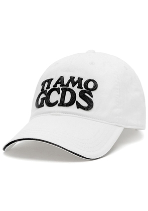 Gcds logo-appliqué cap - White