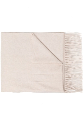 N.Peal woven cashmere shawl - White
