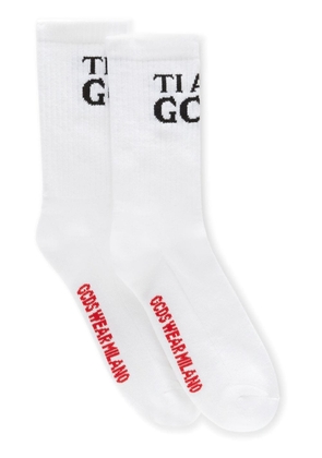 Gcds Ti Amo mid-calf socks - White