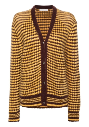 Wales Bonner Unity brushed striped cardigan - Brown
