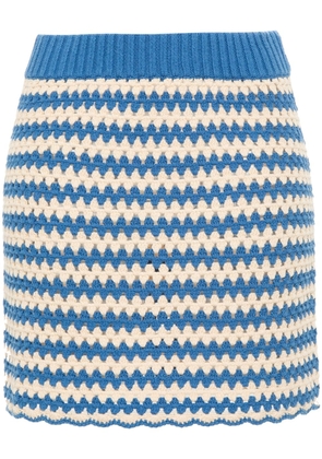Semicouture striped knitted mini skirt - Blue