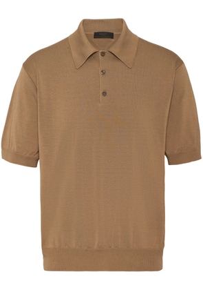 Prada Triangle-logo cotton polo shirt - Neutrals