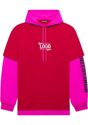 Balenciaga oversize layered T-shirt hoodie - Pink