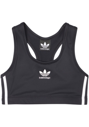 Balenciaga x Adidas embroidered-logo sports bra - Black