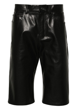 Balenciaga knee-length leather shorts - Black