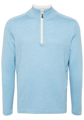 N.Peal Salcombe half-zip cotton-cashmere jumper - Blue