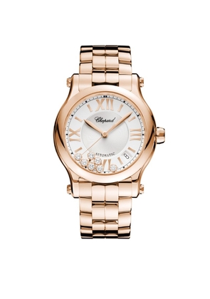 Chopard Rose Gold And Diamond Happy Sport Automatic Watch 36Mm