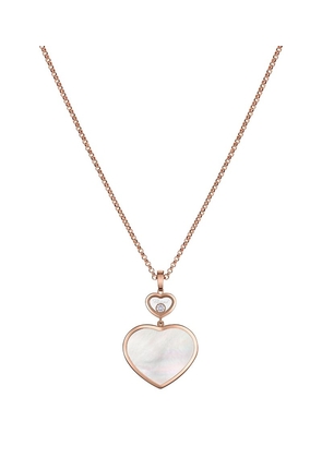 Chopard Rose Gold, Diamond And Mother-Of-Pearl Happy Hearts Pendant Necklace