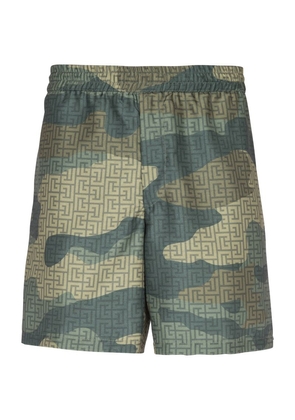 Balmain Camouflage Monogram Shorts